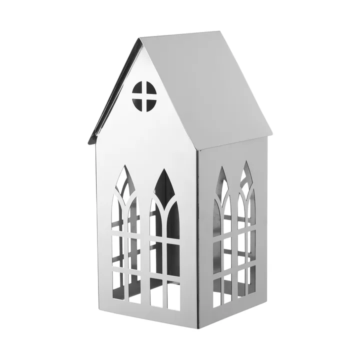 Sigrine House Windlicht - Silberfarben, 11,5x11xH23 cm - Lene Bjerre