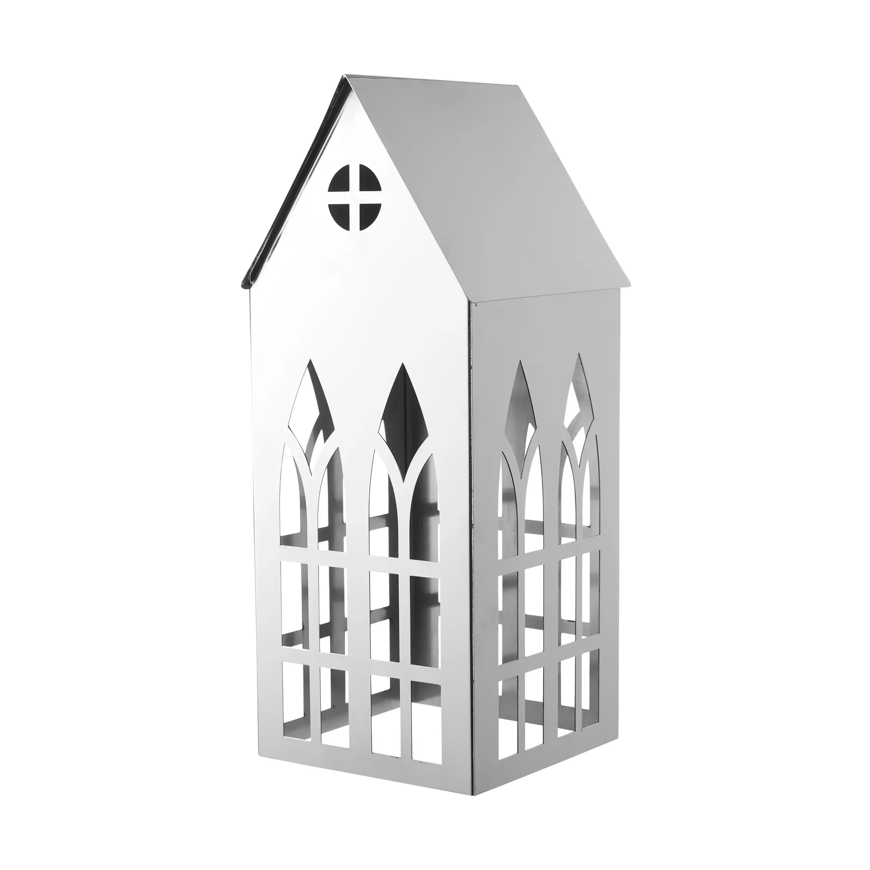 Sigrine House Windlicht, Silberfarben, 14x14xH33 cm Lene Bjerre