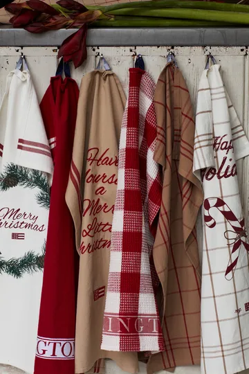 Candy Cane Organic Cotton Geschirrtuch 50 x 70cm - White-beige-gray - Lexington