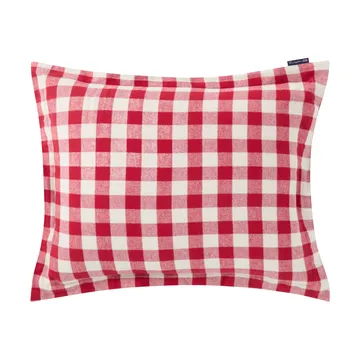 Checked Cotton Flannel Kissenbezug 50 x 60cm - Rot-Hellbeige - Lexington