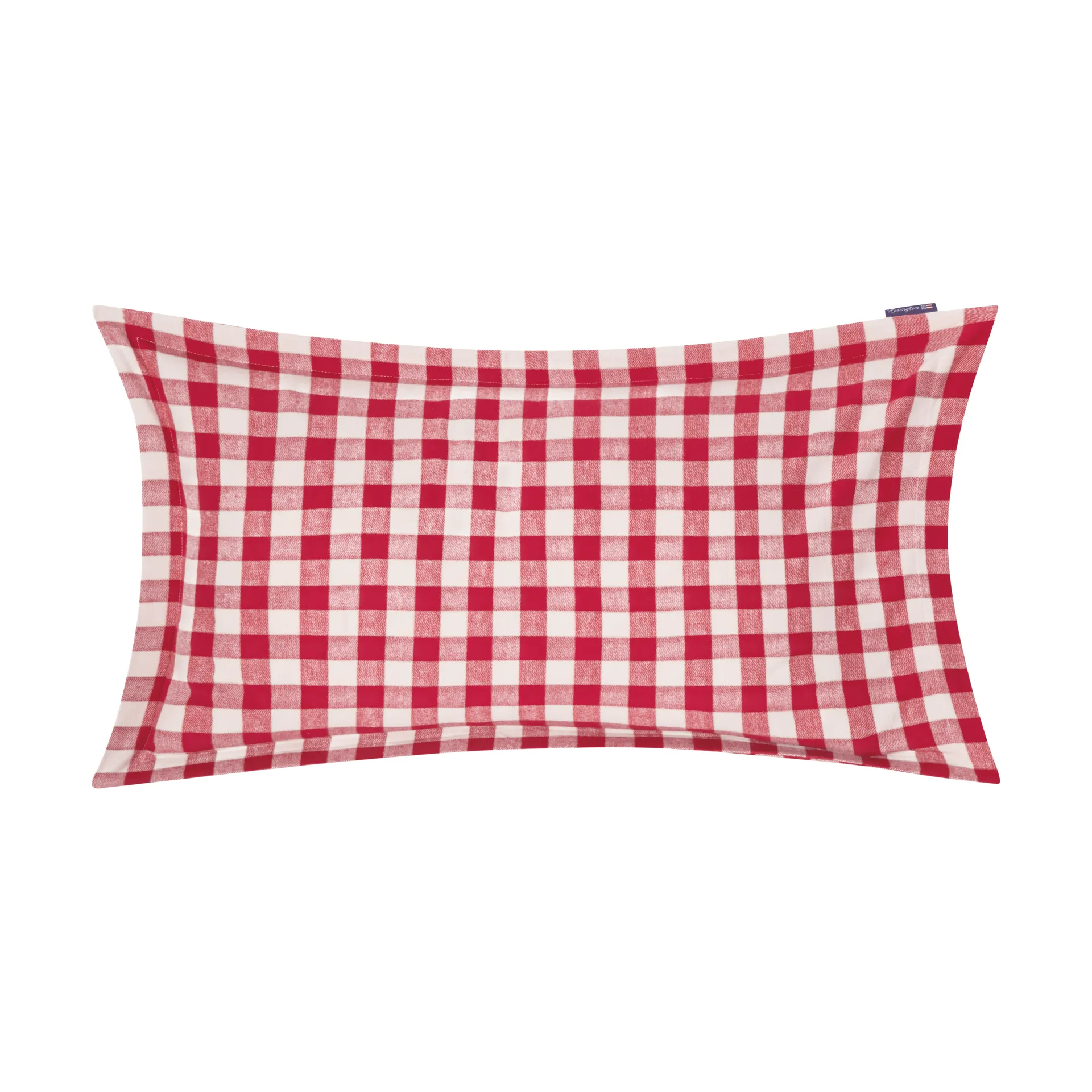 Checked Cotton Flannel Kissenbezug 50 x 90cm, Rot-Hellbeige Lexington