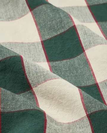 Checked Cotton Linen Tischdecke 150x350cm - Grün-Hellbeige-Rot - Lexington