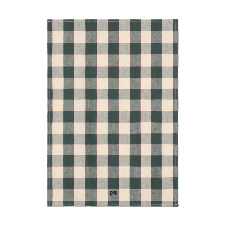 Checked Leinen/Baumwolle Küchenhandtuch 50x70 cm - Grün-Hellbeige-Rot - Lexington