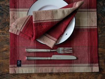 Checked Linen-Cotton Tischset 40x50 cm - Rot-Beige - Lexington