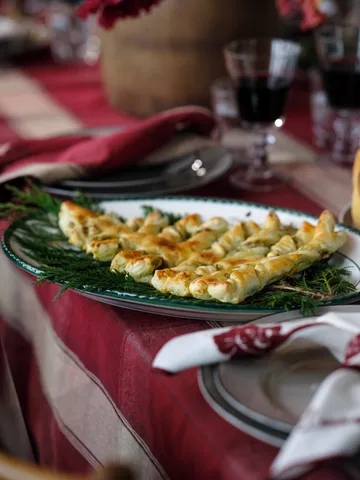 Checked Linen-Cotton Tischtuch 150x250 cm - Rot-Beige - Lexington