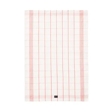 Checked Linen/Cotton Küchenhandtuch 50x70 cm - White-red - Lexington