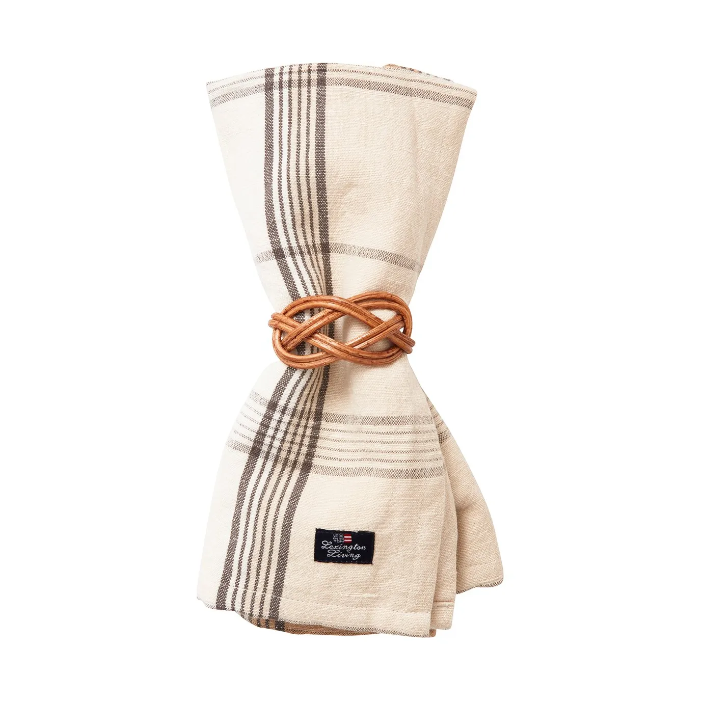 Checked Linen/Cotton Stoffserviette 50x50 cm, Beige Lexington