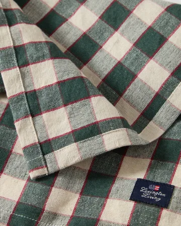 Checked Linen/Cotton Stoffserviette 50x50 cm - Grün-Hellbeige-Rot - Lexington