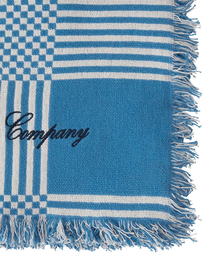 Checked Recycled Cotton Picknickdecke 150x150 cm, Blue Lexington