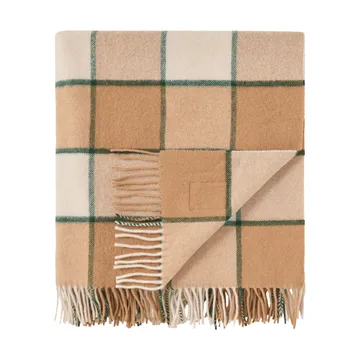 Checked Recycled Wool Decke 130 x 170cm - Beige-Hellbeige-Grün - Lexington