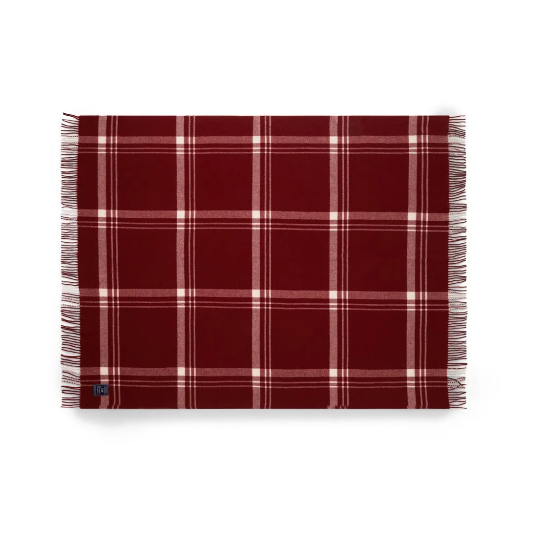 Checked Recycled Wool Decke 130 x 170cm, Red-white Lexington