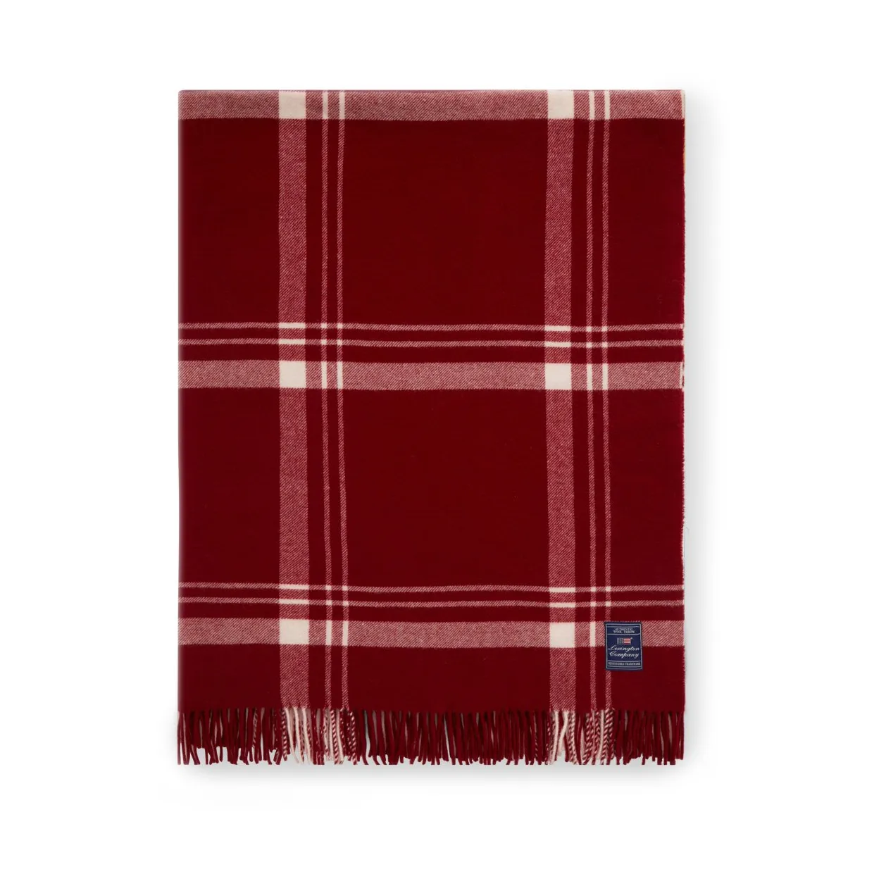 Checked Recycled Wool Decke 130 x 170cm, Red-white Lexington