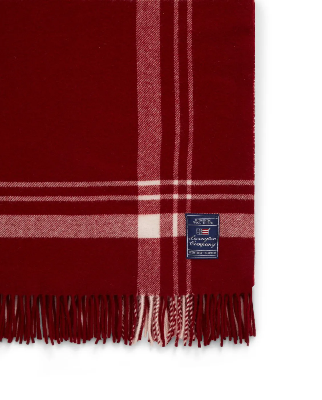 Checked Recycled Wool Decke 130 x 170cm, Red-white Lexington