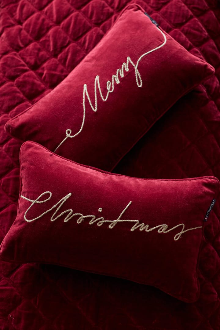 Christmas Organic Cotton Velvet Kissen 30 x 50cm, Red Lexington