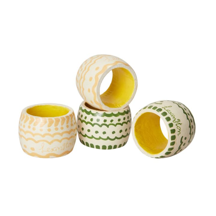 Easter Ring in Wood Serviettenring 4er-Pack, Green-yellow Lexington