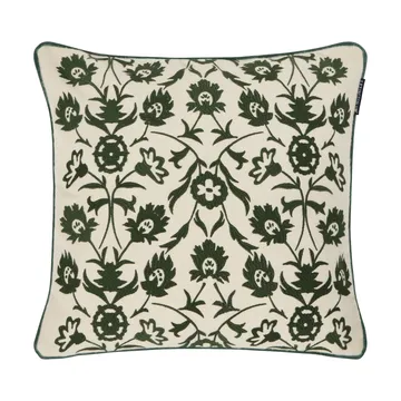 Flower Embroidered Wool Mix Kissenbezug 50 x 50cm - Hellbeige-Grün - Lexington