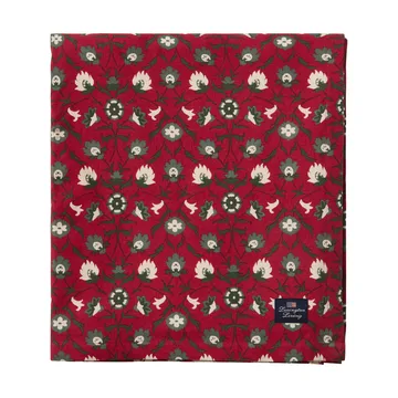 Flower Print Bio-Baumwolle Tischdecke - Rot-Beige-Grün, 150x250 cm - Lexington