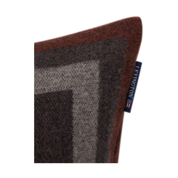 Graphic Recycled Wool Kissenbezug 50x50cm, Dark gray-white-brown Lexington