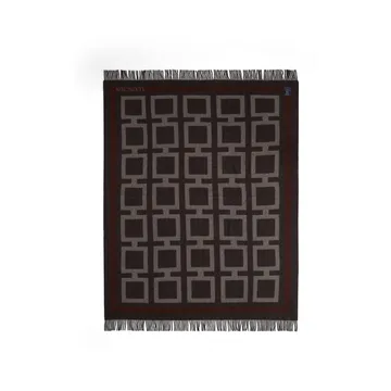Graphic Recycled Wool Wolldecke 130x170cm - Dark gray-white-brown - Lexington