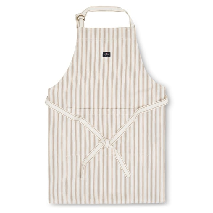 Icons Herringbone Striped Schürze, Beige-white Lexington