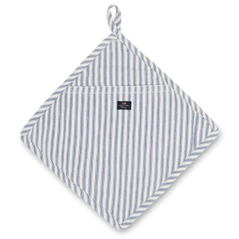 Icons Herringbone Striped Topflappen, Blue-white Lexington