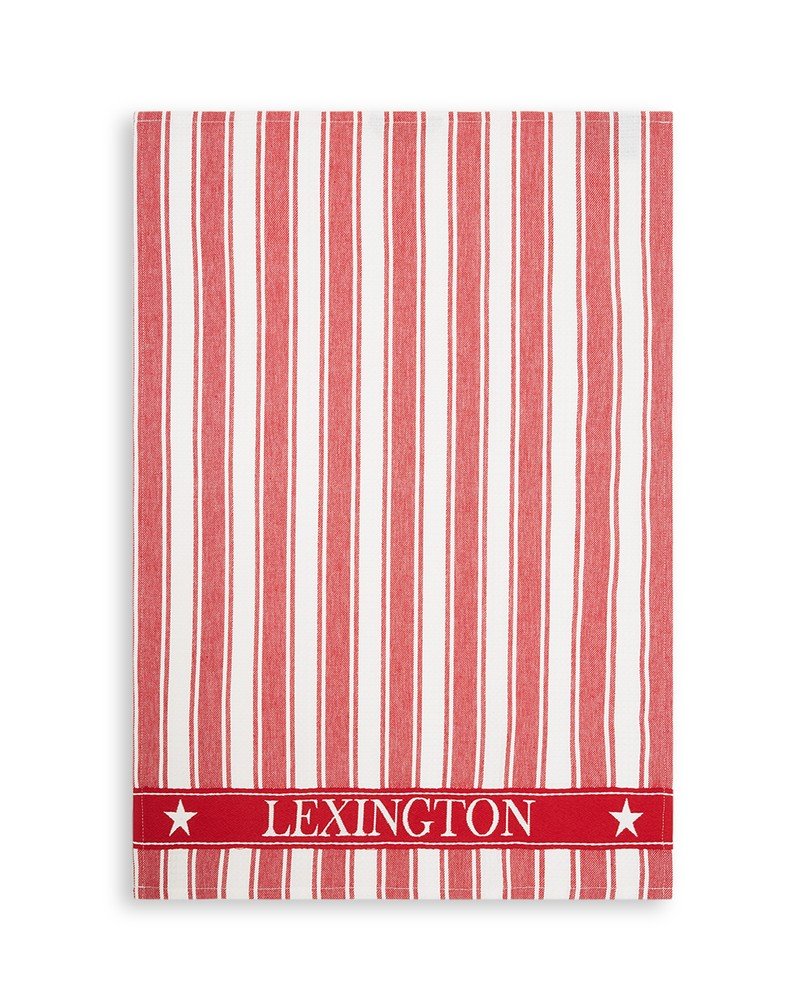 Lexington Icons Striped Geschirrtuch Waffle 50 x 70cm Rot-weiß