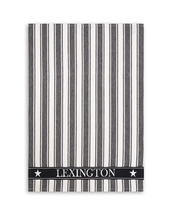 Icons Striped Geschirrtuch Waffle 50 x 70cm, Schwarz-weiß Lexington