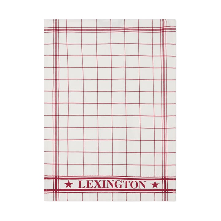 Lexington Checked Küchentuch 50x70 cm, Weiß-rot Lexington