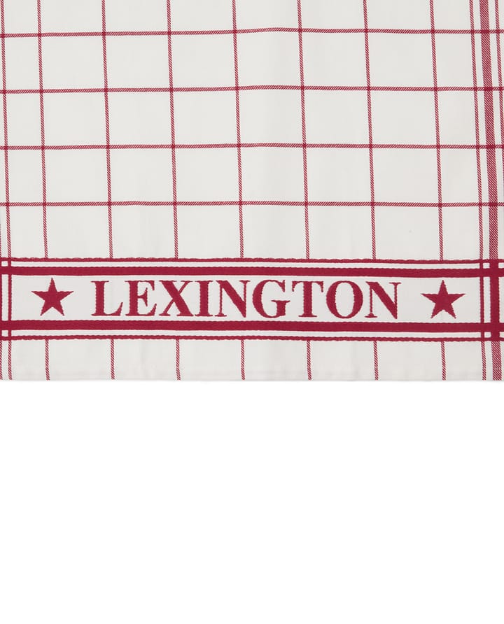 Lexington Checked Küchentuch 50x70 cm, Weiß-rot Lexington