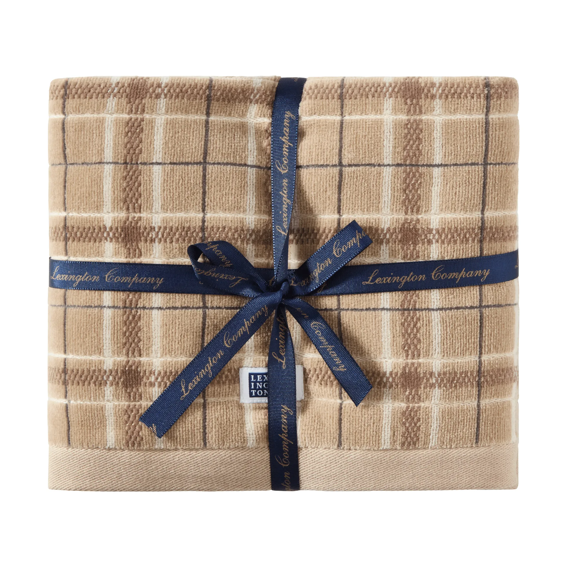 Lexington kariertes Handtuch 2er-Pack, Beige-Grau Lexington