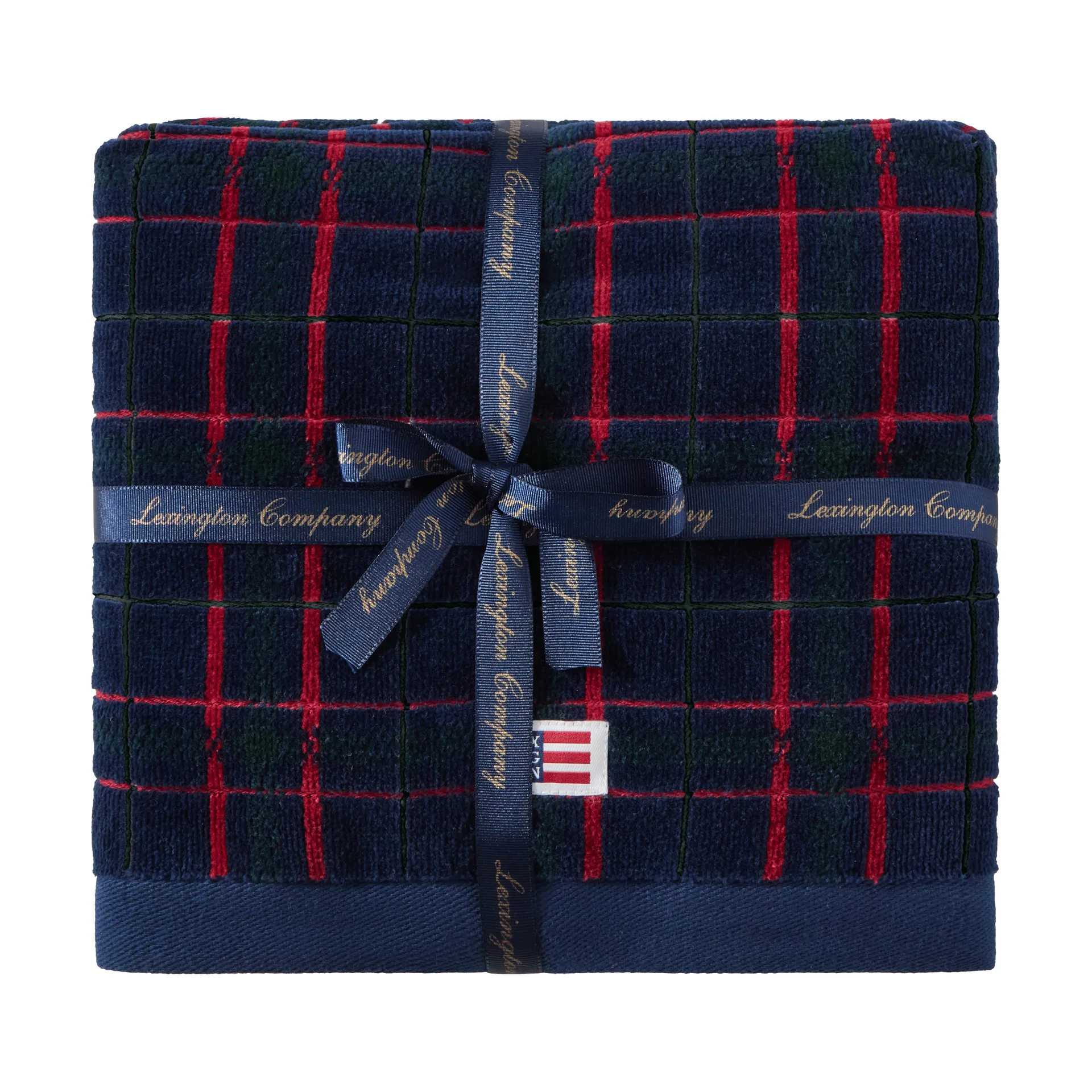 Lexington kariertes Handtuch 2er-Pack, Navy-grün, 50x70 cm Lexington