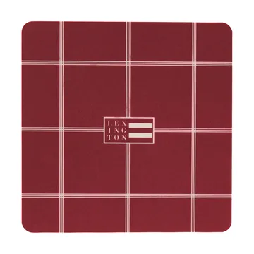 Lexington laminierte Glasuntersetzer - Rot-hellbeige, 9x9 cm, 4er-Pack - Lexington