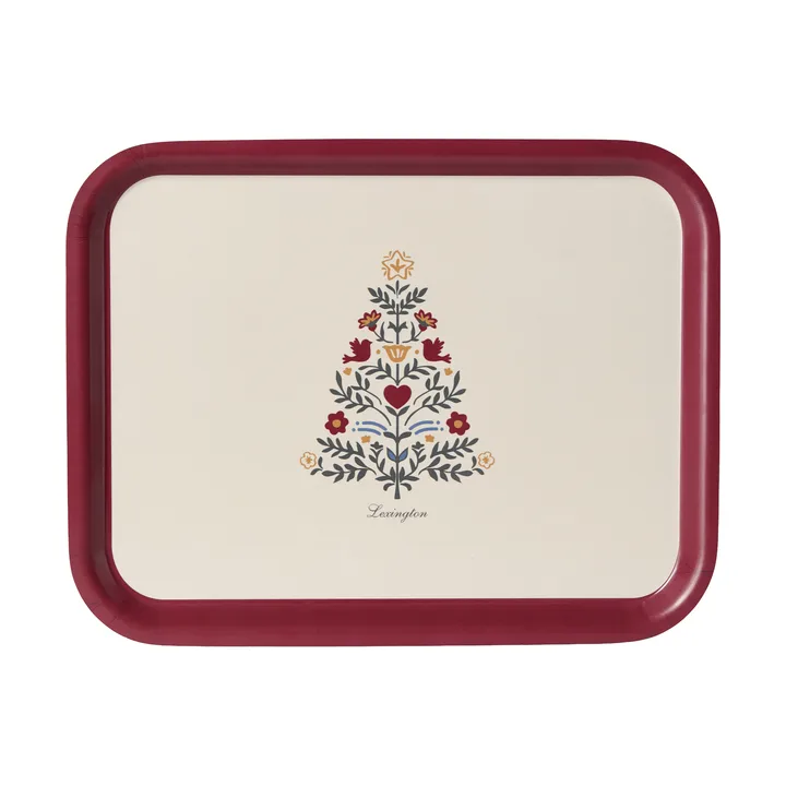 Lexington laminiertes Serviertablett - Rot-hellbeige, 36x28 cm - Lexington