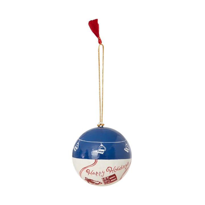 Lexington Pappmaché-Weihnachtsbaumkugel im 2er-Pack, Blue-white-red Lexington