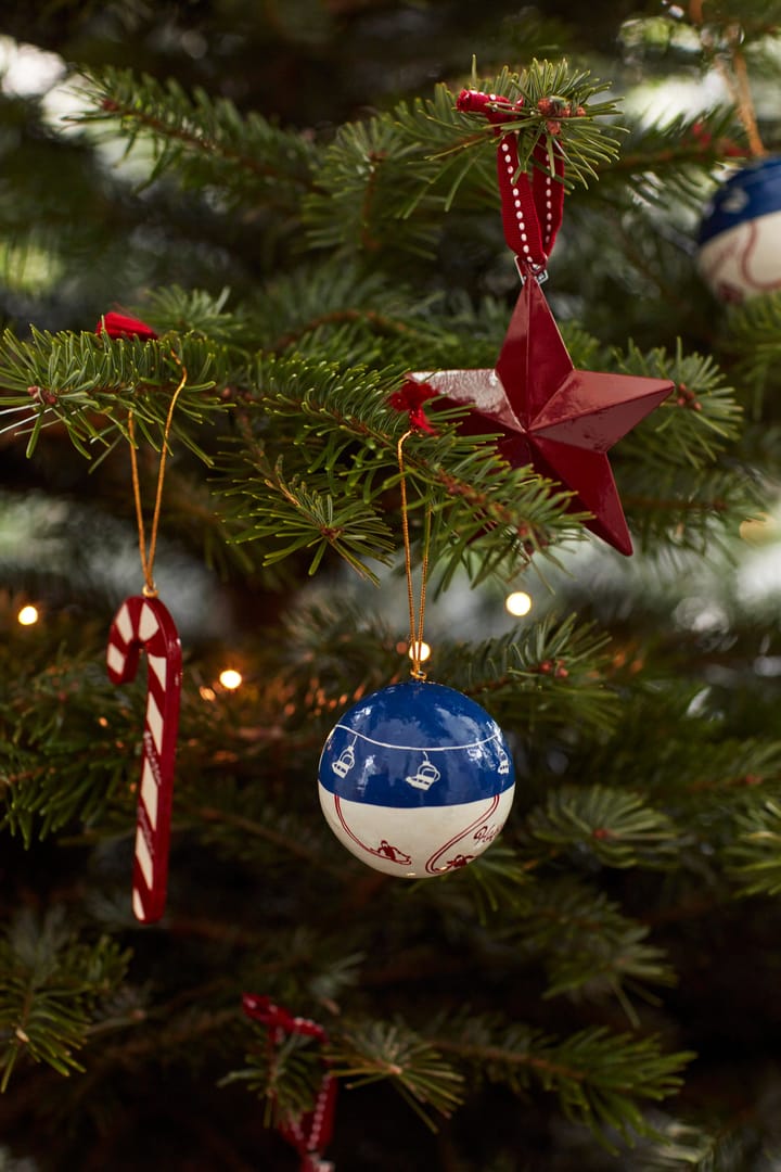 Lexington Pappmaché-Weihnachtsbaumkugel im 2er-Pack, Blue-white-red Lexington