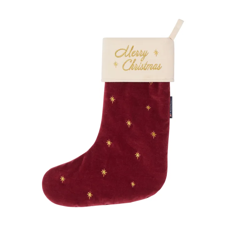Lexington Samt-Weihnachtsstrumpf - Rot, 45 cm - Lexington