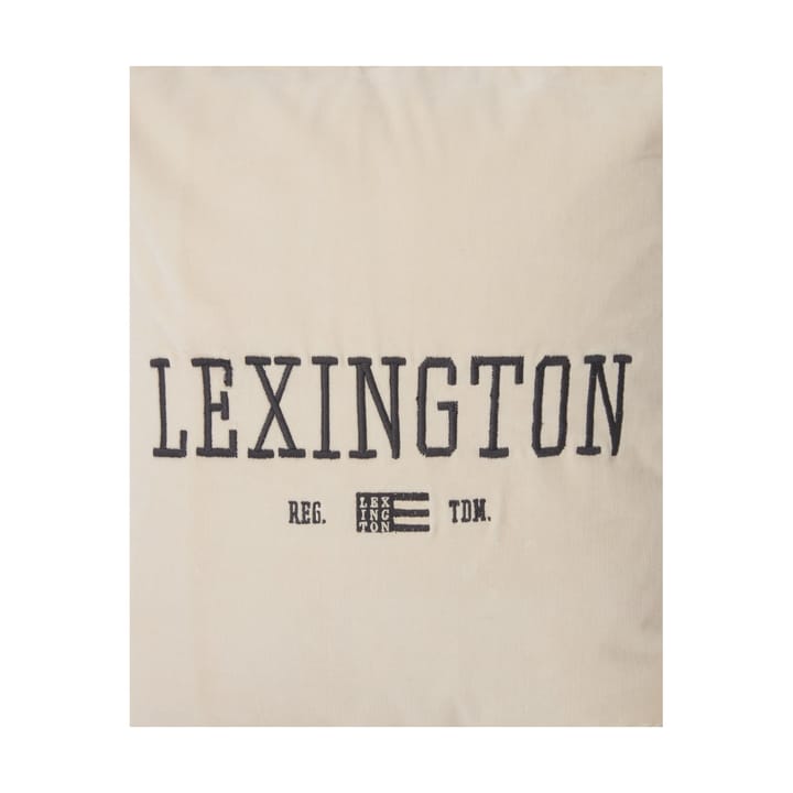 Logo Message Velvet Kissenbezug 50 x 50cm, Light beige Lexington