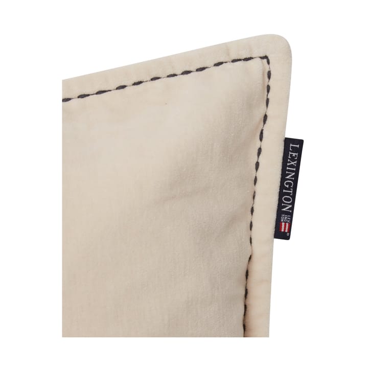 Logo Message Velvet Kissenbezug 50 x 50cm, Light beige Lexington