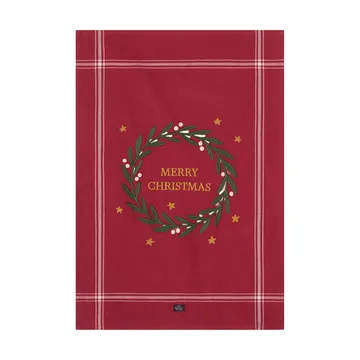 Merry Christmas Org Cotton Geschirrtuch 50 x 70cm - Rot-Hellbeige - Lexington
