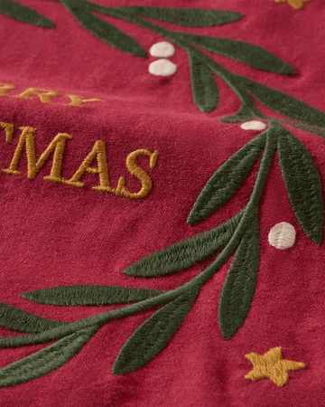 Merry Christmas Org Cotton Geschirrtuch 50 x 70cm - Rot-Hellbeige - Lexington