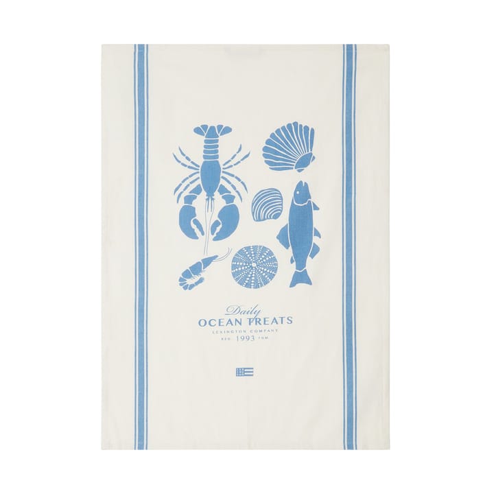 Ocean treats printed Cotton Geschirrtuch 50x70 cm, White Lexington