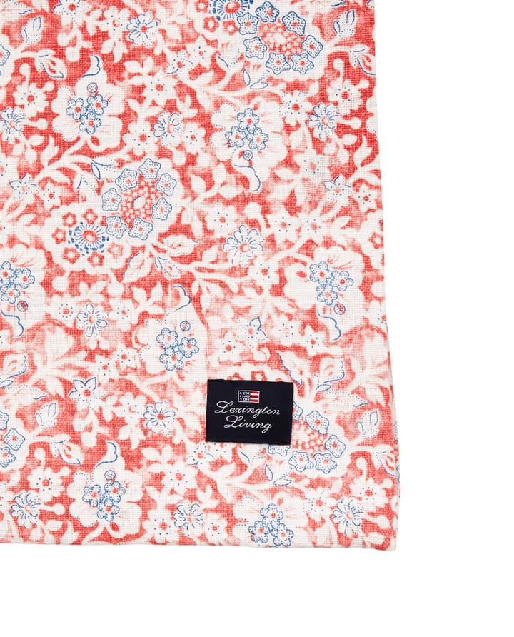 Printed Flowers Recycled Cotton Tischdecke 150x250 cm, Coral Lexington