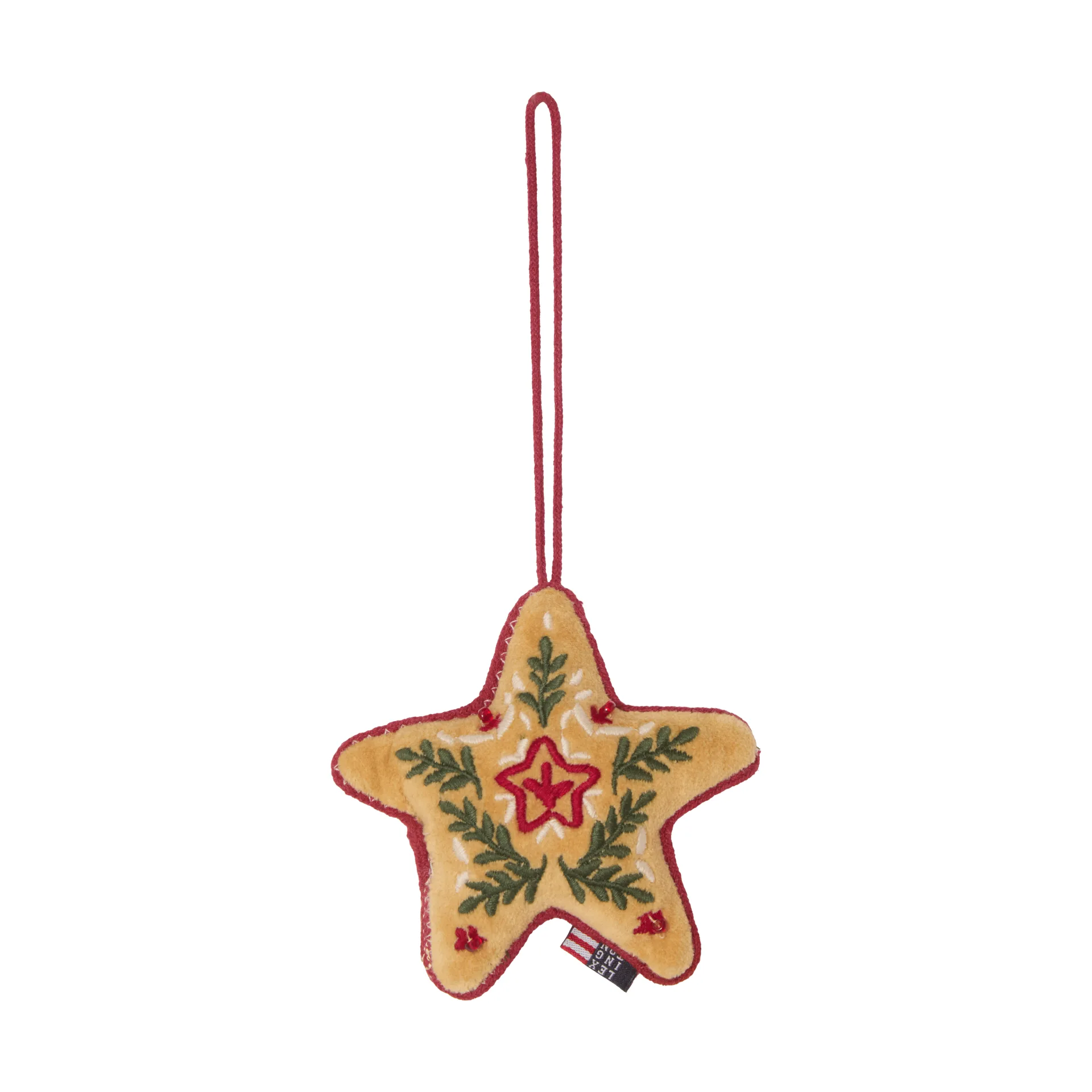 Star Bio-Samtbaumwolle Weihnachtsanhänger, Multi, 10x11x3 cm Lexington