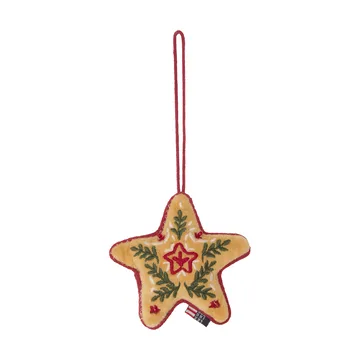 Star Bio-Samtbaumwolle Weihnachtsanhänger - Multi, 10x11x3 cm - Lexington