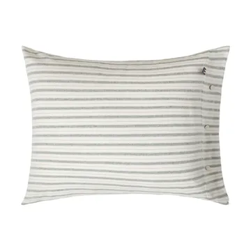 Stripe Baumwollflanell Kissenbezug - Weiß-Grün-Beige, 50x60 cm - Lexington