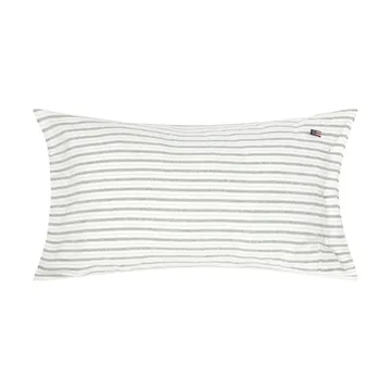 Stripe Baumwollflanell Kissenbezug - Weiß-Grün-Beige, 50x90 cm - Lexington