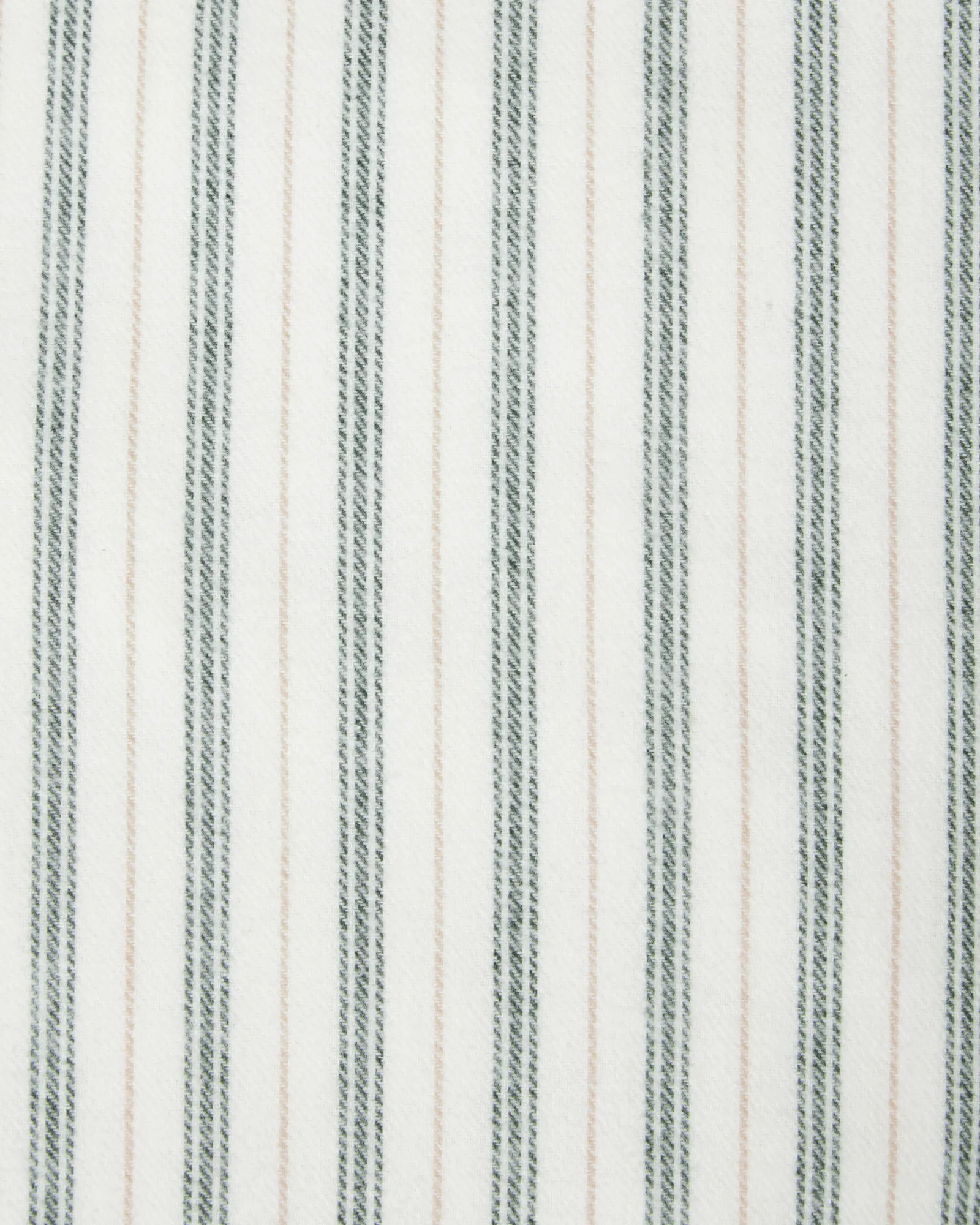 Stripe Baumwollflanell Kissenbezug, Weiß-Grün-Beige, 50x90 cm Lexington