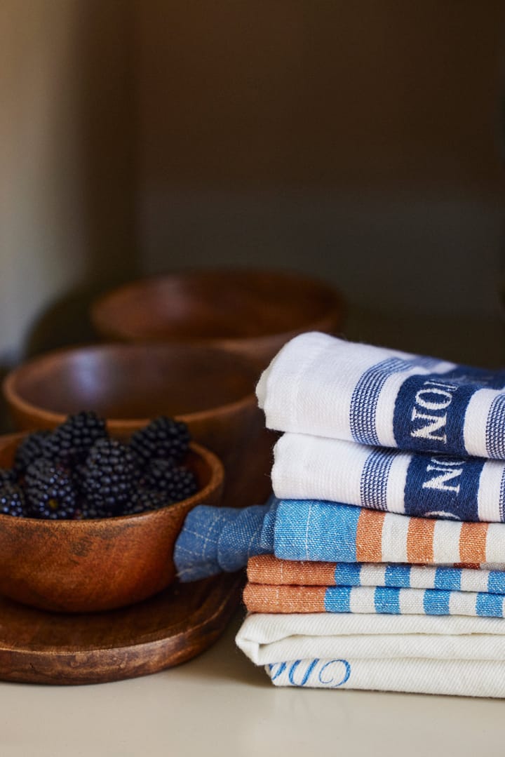 Striped Cotton Linen Geschirrtuch 50x70cm, Blue Lexington