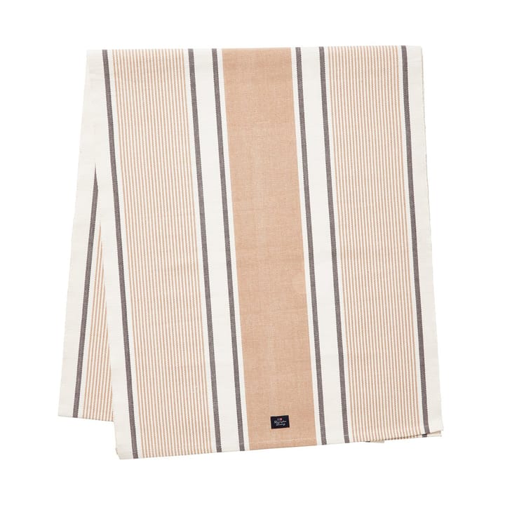 Striped Organic Cotton Läufer 50x250 cm, White-beige Lexington