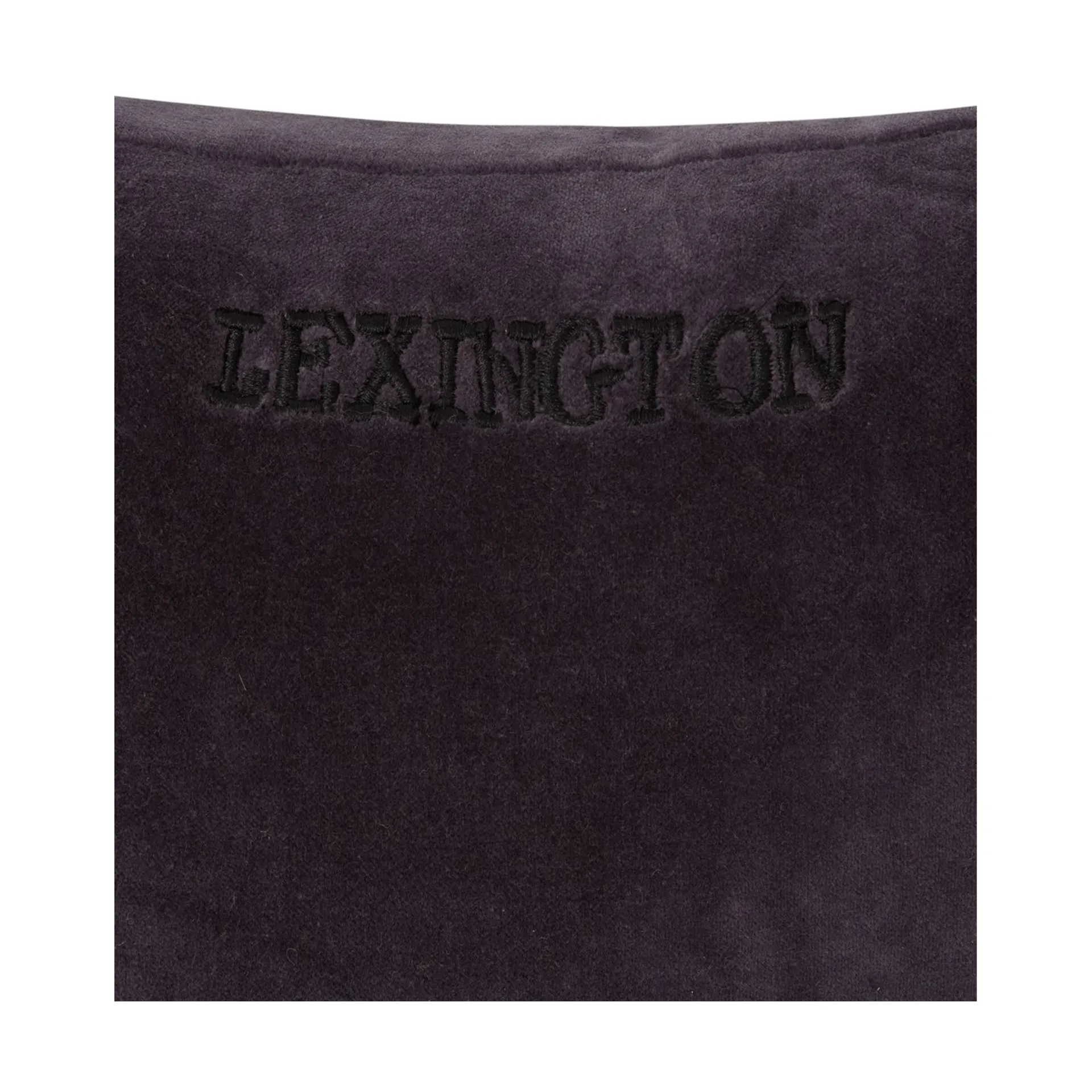 Striped Organic Cotton Velvet Kissen 30x40cm, Dark gray-light beige Lexington